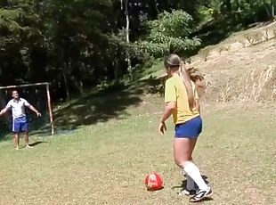 culo, al-aire-libre, deporte, latino, desnudándose, uniforme, fútbol