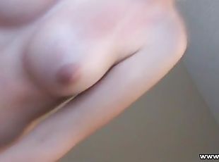 Pretty amateur blonde in a close up POV scene