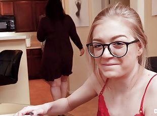 Cute nerd Jadyn Hayes enjoys fucking with a handsome friend