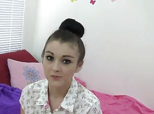 Close up tour of her teen body as she masturbates