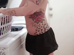 teta-grande, adolescente, engraçado, tatuagem, provocando