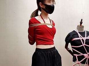 asiatique, en-plein-air, bdsm, chinoise, bondage, exotique, brunette