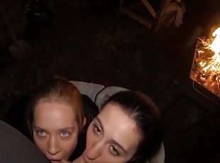 russisk, kæmpestor-pik, teenager, deepthroat, sluge, trekanter, synsvinkel, cfnm, sperm, brunette