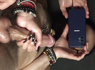 Close Up Hanjob Made By Hands With Long Fingernails Where You Can See His Face. Big Cumshot On Nails - Hindi Sex