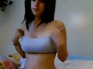 tetas-grandes, masturbación, natural, webcam, tetas, a-solas, morena