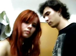 banhos, chupanços, adolescente, hardcore, casal, caebça-vermelha, meias-calças, namorada, natural, chuveiro