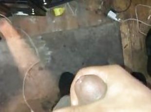 Stroking my hard cock