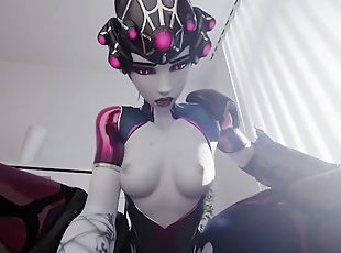 Overwatch Widowmaker cowgirl fitness room softfuck