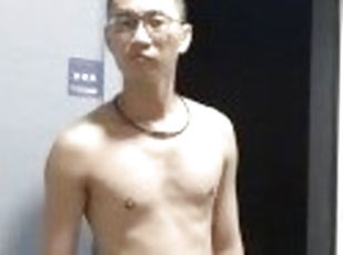 asiatique, public, amateur, énorme-bite, gay, toilette, solo, bite