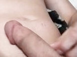 masturbation, smal, amatör, gigantisk-kuk, pov, kåt, ensam, tatuering, kuk