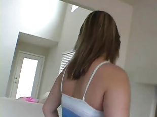 Cute solo teen Bri dancing in POV