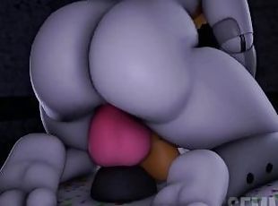 Lolbit bouncing on dildo