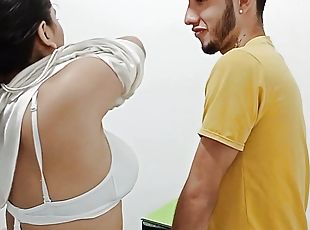 Indecent proposal his boss gives him in exchange for taking away his horny CUM IN STOMACH - Porn in Spanish