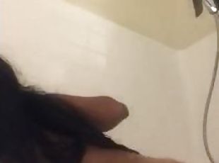 culo, bañando, amateur, negra-ebony, ducha, a-solas