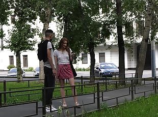 levrette, chatte-pussy, russe, fellation, ados, hardcore, couple, rousse, culotte, pute