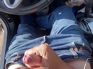 masturbation, en-plein-air, public, amateur, gay, voiture, solo