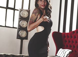 paar, herrlich, brunette, tattoo