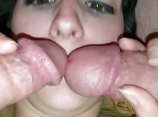 pussy, blowjob, hardcore, hjemmelaget, trekant, cum, undertøy, strømper, barbert