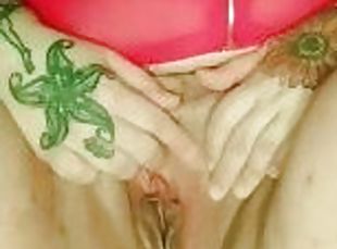 gros-nichons, masturbation, orgasme, chatte-pussy, giclée, amateur, jouet, belle-femme-ronde, naturel, solo