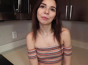 Teen with slim lines amazes with sloppy POV play