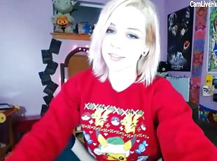 masturbation, chatte-pussy, ados, jouet, bas, culotte, blonde, naturel, webcam, fétiche