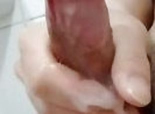 Hand job Cummings cock