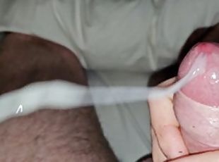 masturbation, amateur, ejaculation-sur-le-corps, énorme-bite, solo, bite