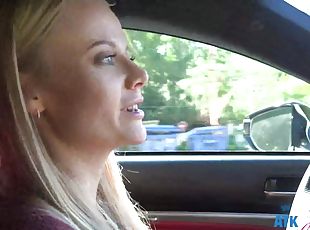 doggy, muschi, anal-sex, blasen, schwer, paar, auto, gesichtspunkt, ficken, rasiert