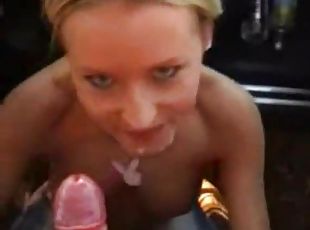 utomhus, brudar, avsugning, cumshot, hemmagjord, par, ansiktssprut, sprut, blond, vacker-pretty