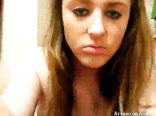 Nasty teen shows her boobs and pussy on the webcam