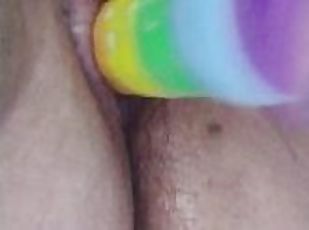 clitóris, masturbação, cona-pussy, amador, brinquedo, bbw, pov, dildo, sozinho, molhado