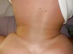 cul, amateur, babes, énorme-bite, ejaculation-interne, butin, brunette, bite