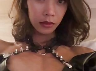 asiatique, masturbation, transsexuelle, ejaculation-sur-le-corps, sur-le-visage