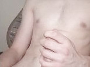 masturbation, amateur, ejaculation-sur-le-corps, énorme-bite, ados, branlette, secousses, ejaculation, solo, bite