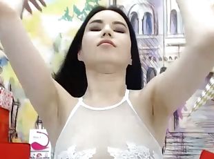 asiatique, gros-nichons, masturbation, babes, jouet, naturel, gode, seins, bout-a-bout, solo