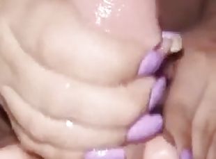 Latinamala purple nails handjob cumshot