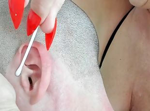 Asmr ear cleaning fetish mature cougar long nails