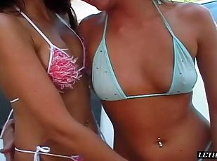 Long hair damsel in bikini anal getting blasted hardcore