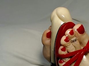 orgasme, jouet, pieds, lingerie, fétiche, latex, orteils