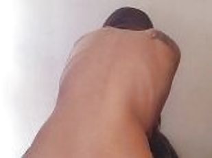 cuatro-patas, orgasmo, amateur, juguete, consolador, a-solas, morena