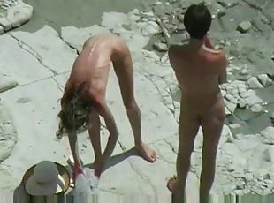 amatoriali, ragazze-giovani, pompini, hardcore, videocamera, spiaggia, voyeur, brunette