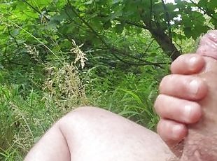 masturbation, vieux, public, amateur, jeune-18, plus-agée, solo, forêt, vieux-jeune, bite