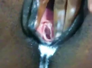 masturbation, fitta-pussy, cumshot, mörkhyad, creampie, svart, fingerknull, rumpa-butt, ensam