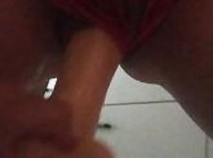 tetas-grandes, masturbación, orgasmo, amateur, juguete, cocina, a-solas