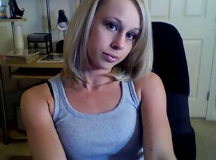 ados, blonde, webcam, solo, érotique, réalité, soutien-gorge, string