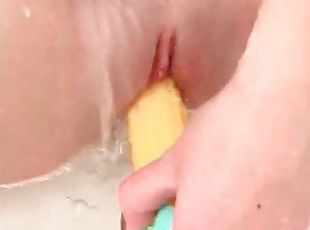 baden, muschi, babe, spielzeug, ficken, dildo, dusche, allein, herrlich