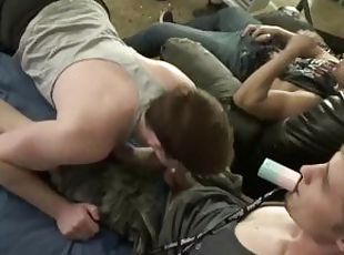 fête, amateur, gay, gangbang, sexe-de-groupe, collège, réalité