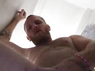 Hard dick masturbating