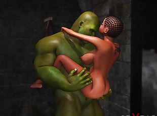 monster, anal-sex, sklavin, geile, 3d