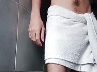 banhos, masturbação, magro, amador, tiro-ao-alvo, gay, latina, excitante, rabo, chuveiro